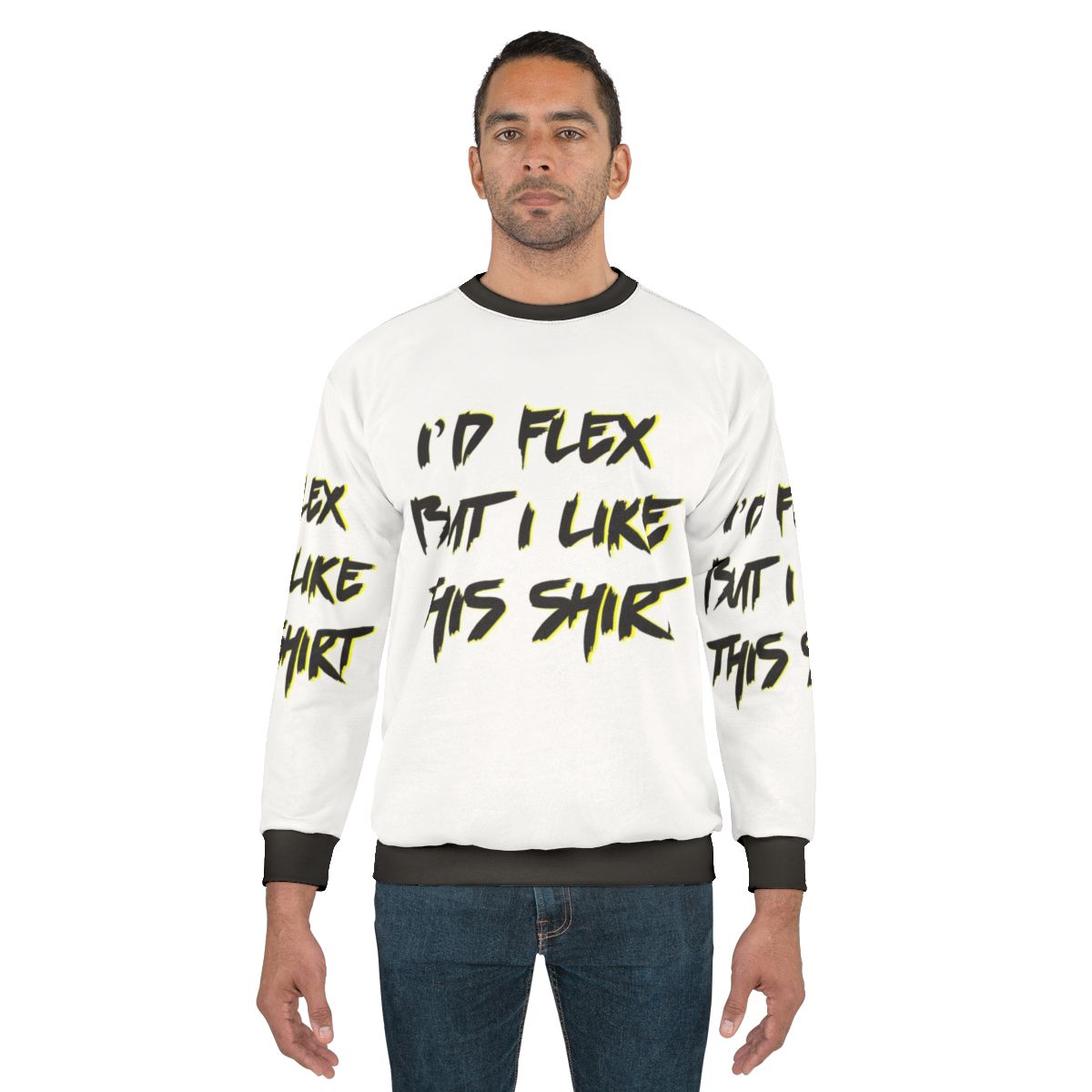 Chris Farley "I'd Flex But I Like This Shirt" Motivational Speaker Sweatshirt
