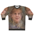 Chris Farley portrait sweatshirt design featuring experimental fan art