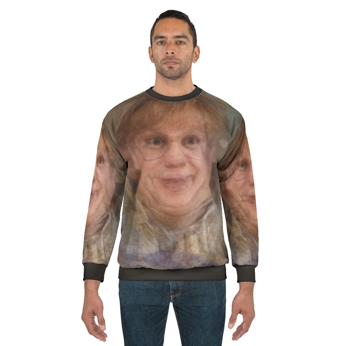 Chris Farley portrait sweatshirt design featuring experimental fan art