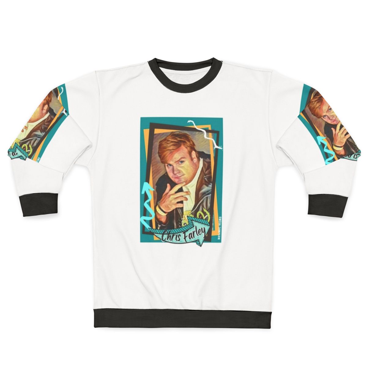 Retro-style Chris Farley sweatshirt for comedy lovers