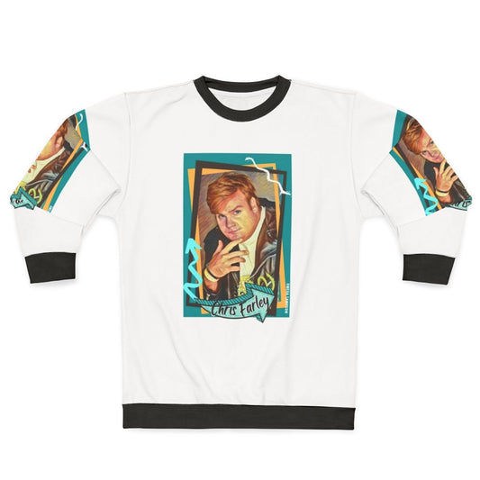 Retro-style Chris Farley sweatshirt for comedy lovers