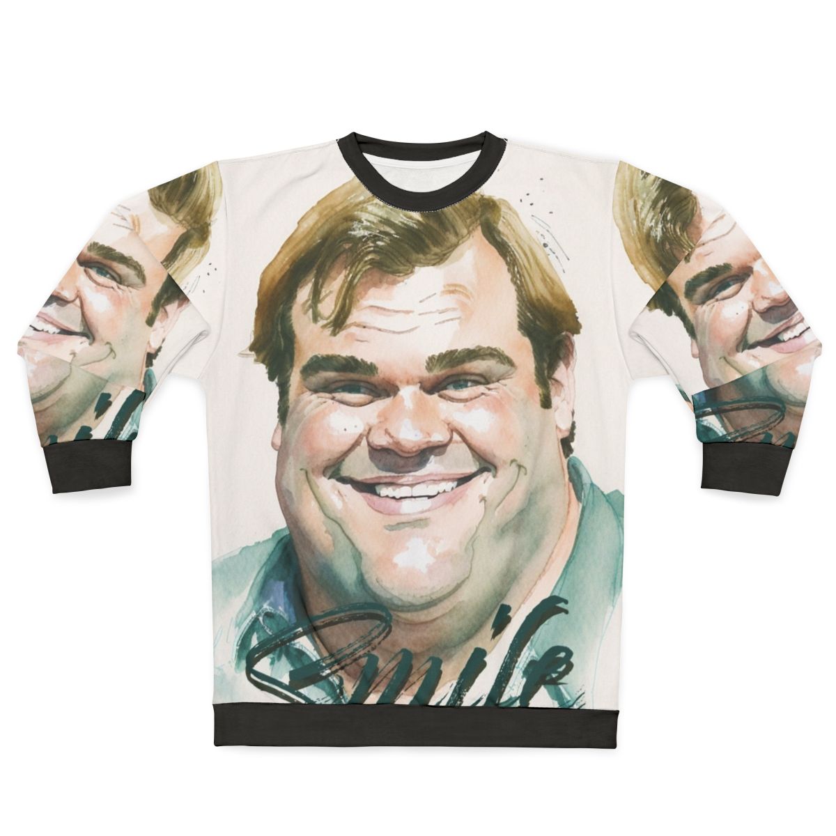 Chris Farley watercolor portrait sweatshirt
