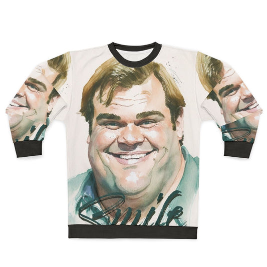 Chris Farley watercolor portrait sweatshirt