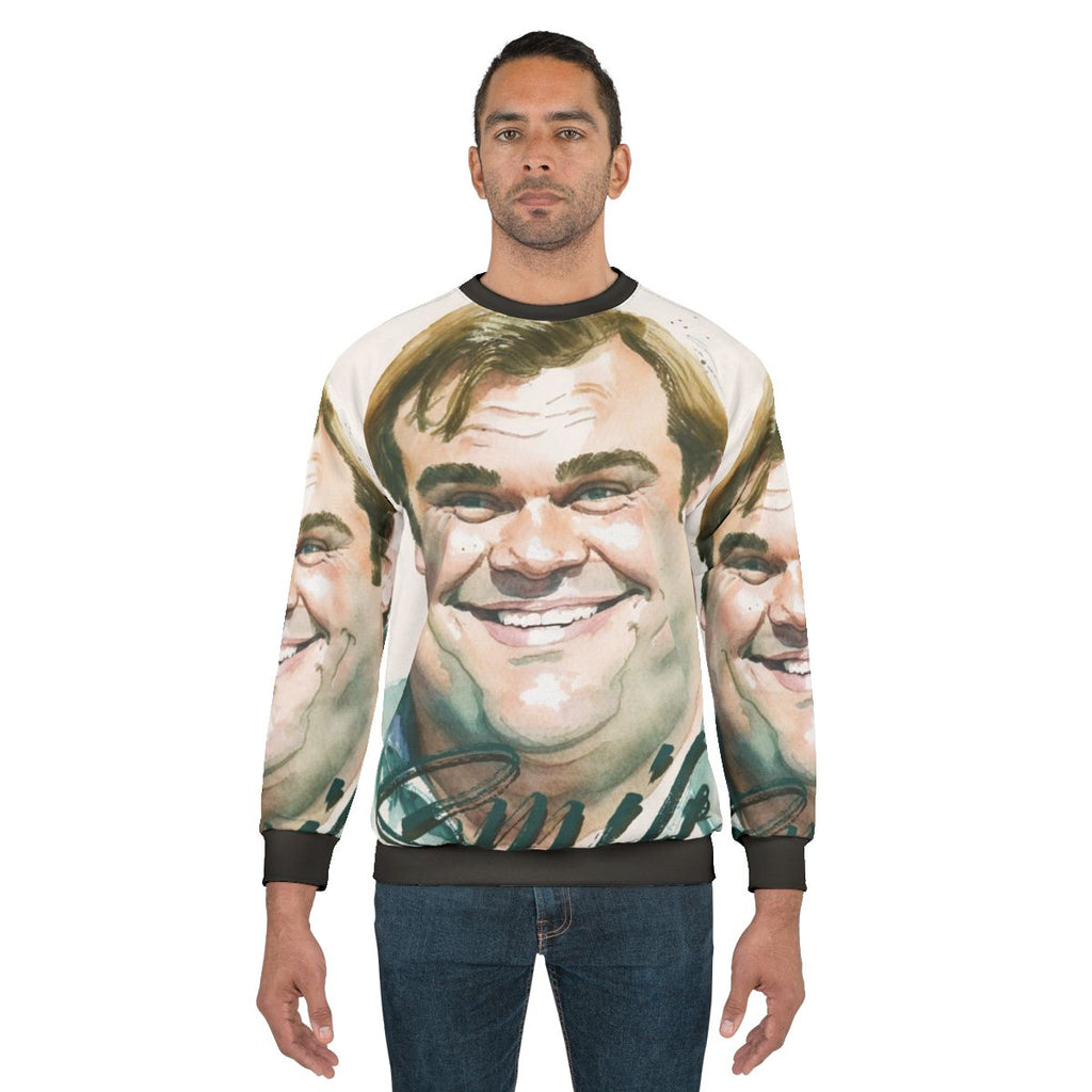 Chris Farley watercolor portrait sweatshirt