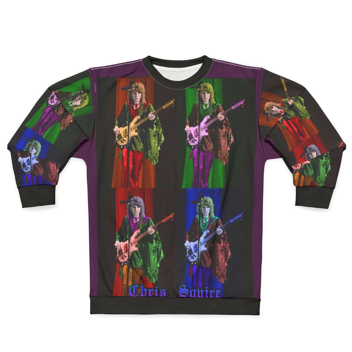 Vintage Yes Band Chris Squire Pop Print Sweatshirt