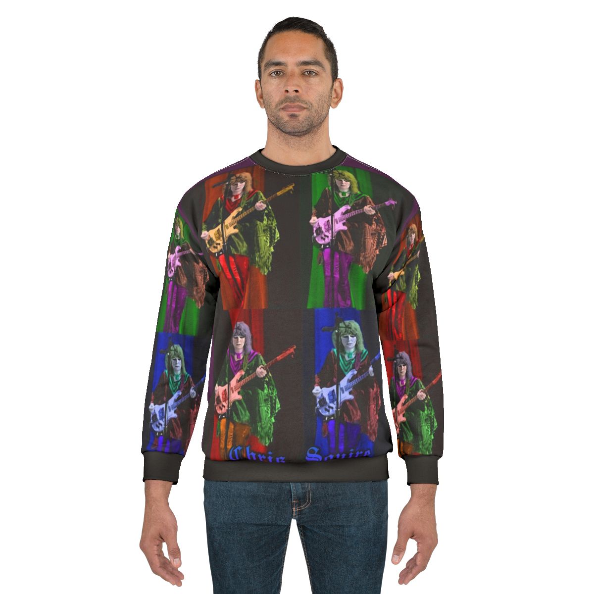 Vintage Yes Band Chris Squire Pop Print Sweatshirt