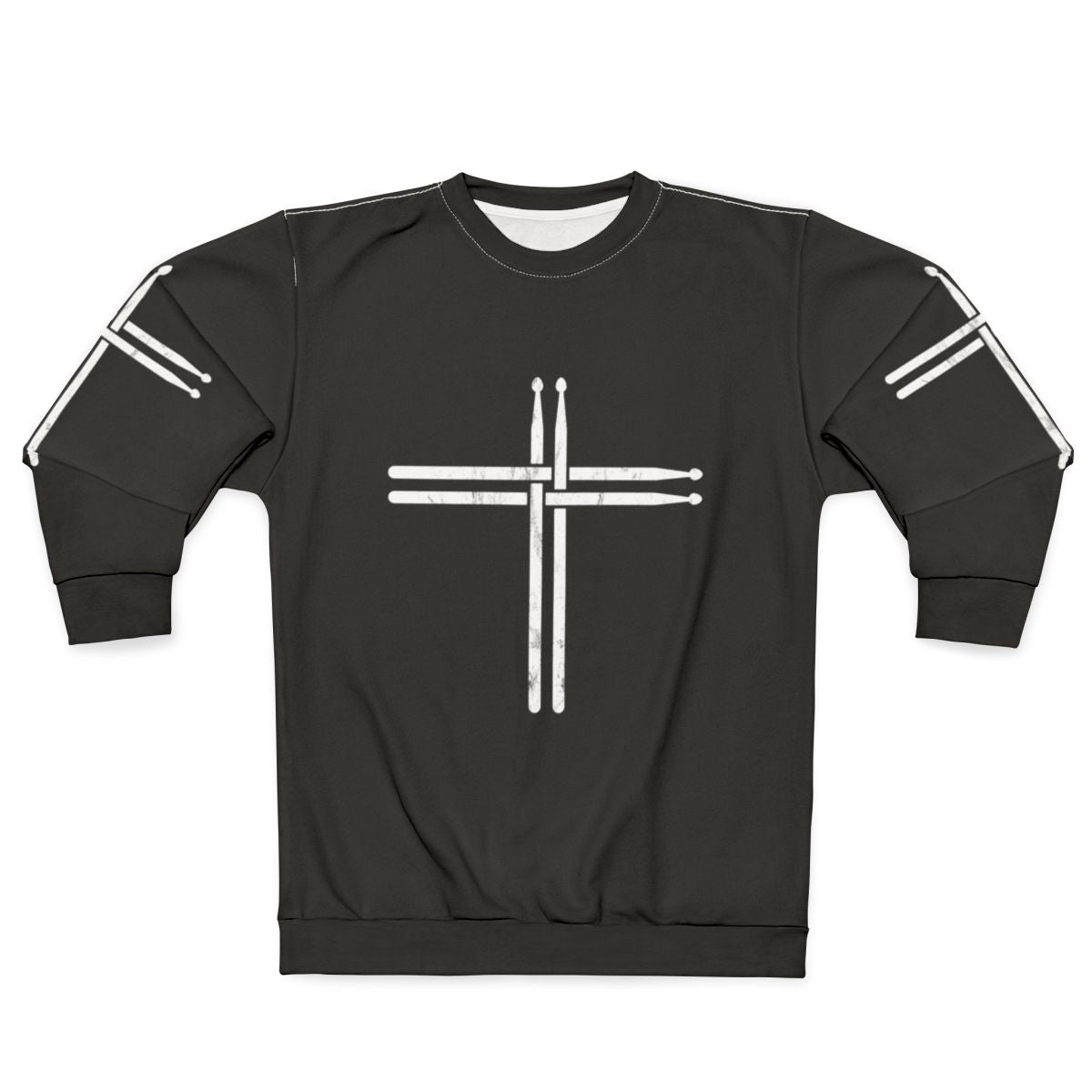 Christian Drummer Drumstick Cross Sweatshirt