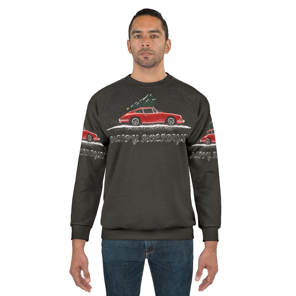 Christmas 911 Sweatshirt with Porsche and Holiday Graphics