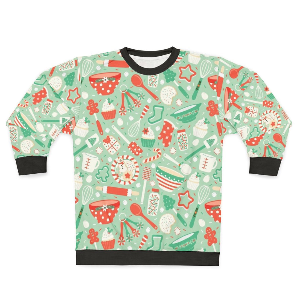 Christmas baking sweatshirt with festive holiday motifs