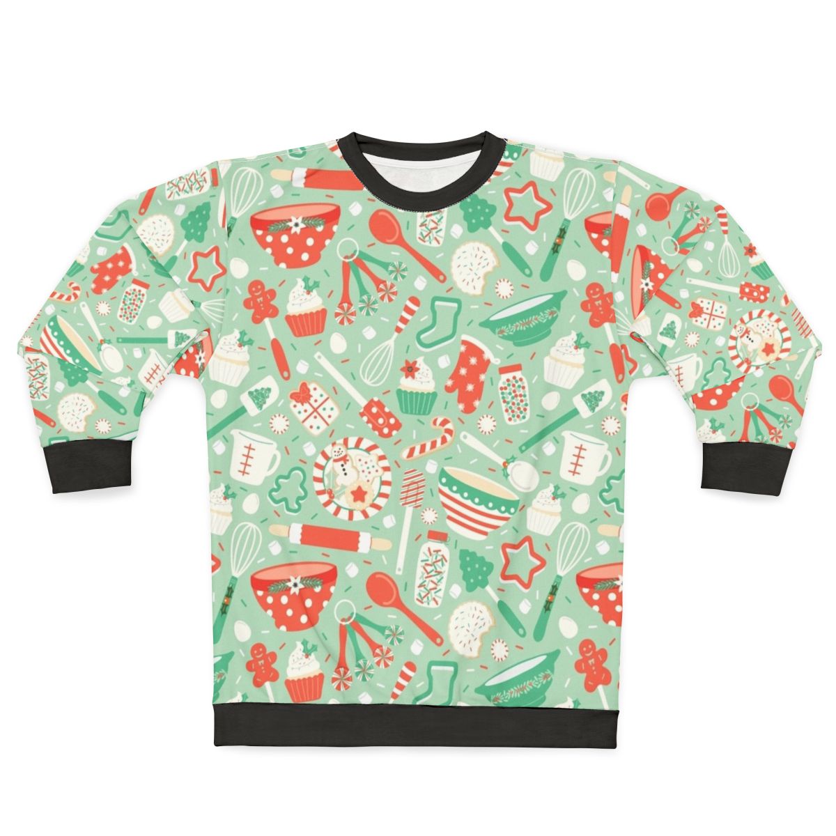 Christmas baking sweatshirt with festive holiday motifs