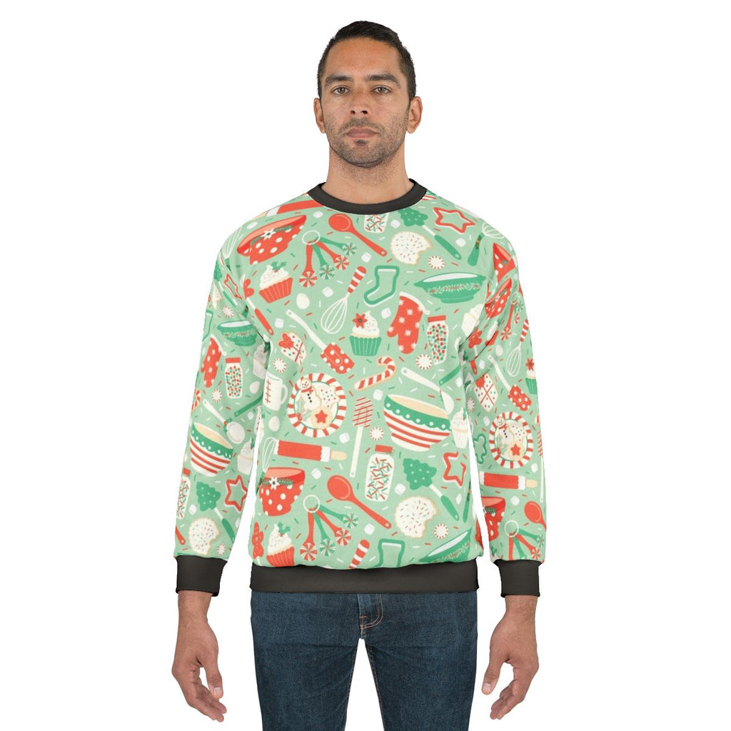 Christmas baking sweatshirt with festive holiday motifs