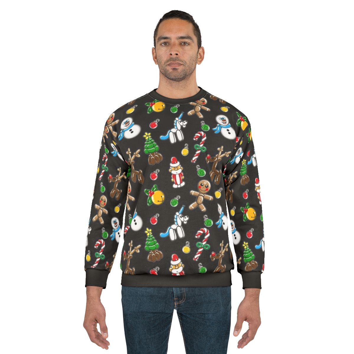 Christmas balloon sweatshirt with colorful balloons