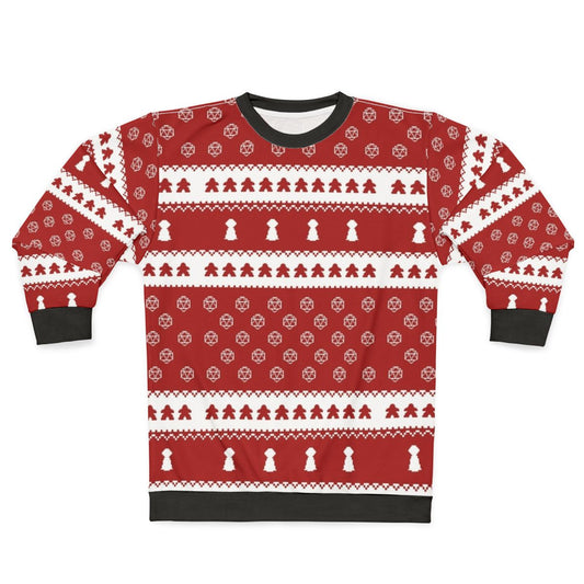 Christmas Board Game Sweater with Dice and Meeples