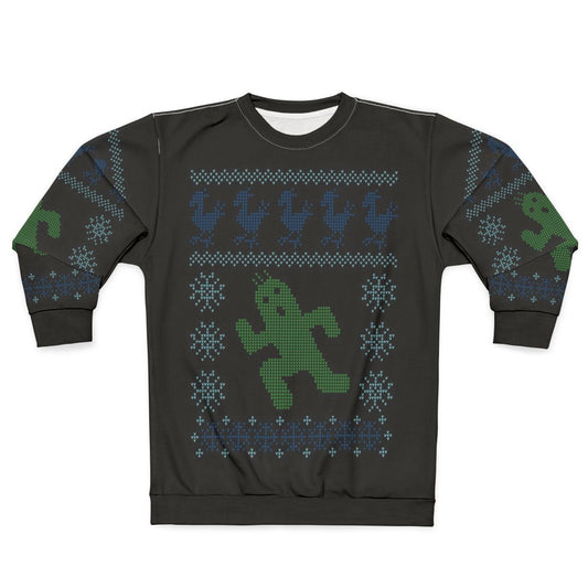 Christmas Cactus Sweatshirt with Cactuar and Chocobo Designs