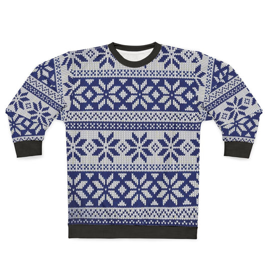 Cozy knit Christmas sweater with holiday reindeer pattern