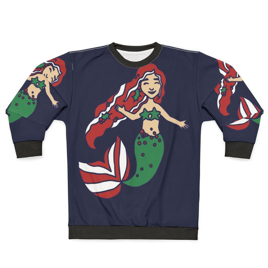 Christmas mermaid sweatshirt featuring a whimsical mermaid design