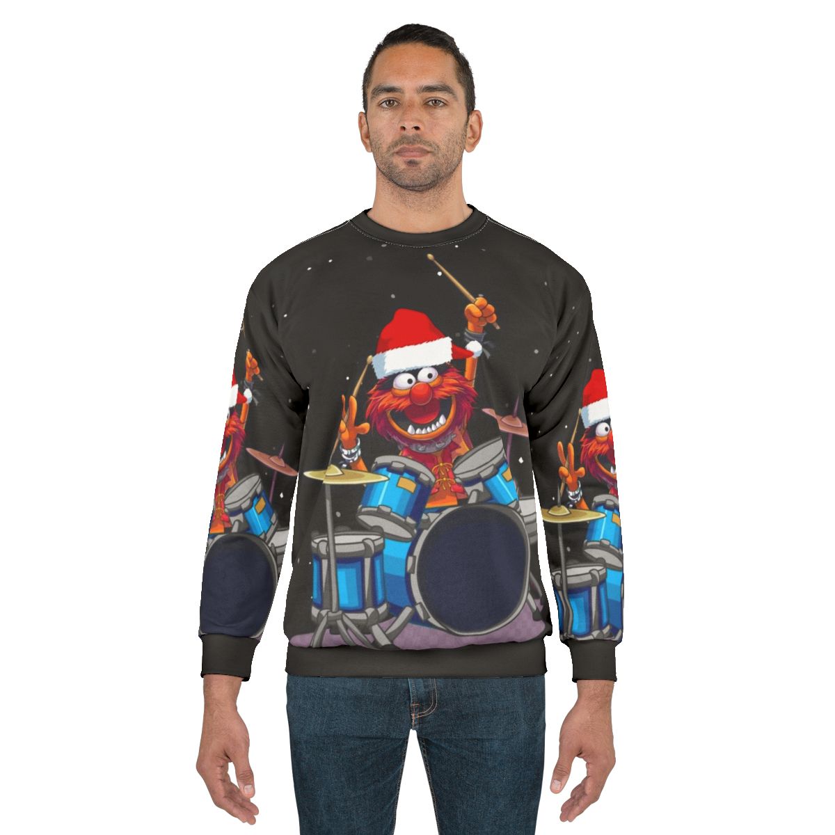 Muppet Animal Drummer Christmas Sweatshirt