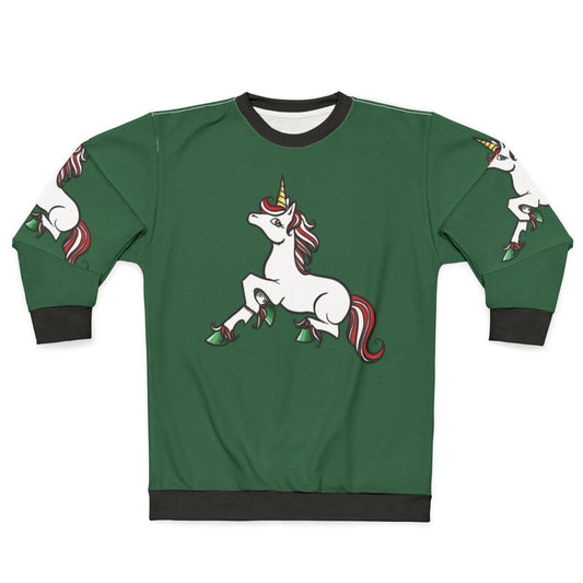 Christmas unicorn sweatshirt with a cozy and enchanting design