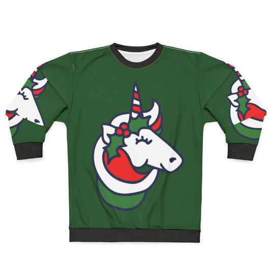 Christmas Unicorn Sweatshirt - Festive Clothing with Magical Animals