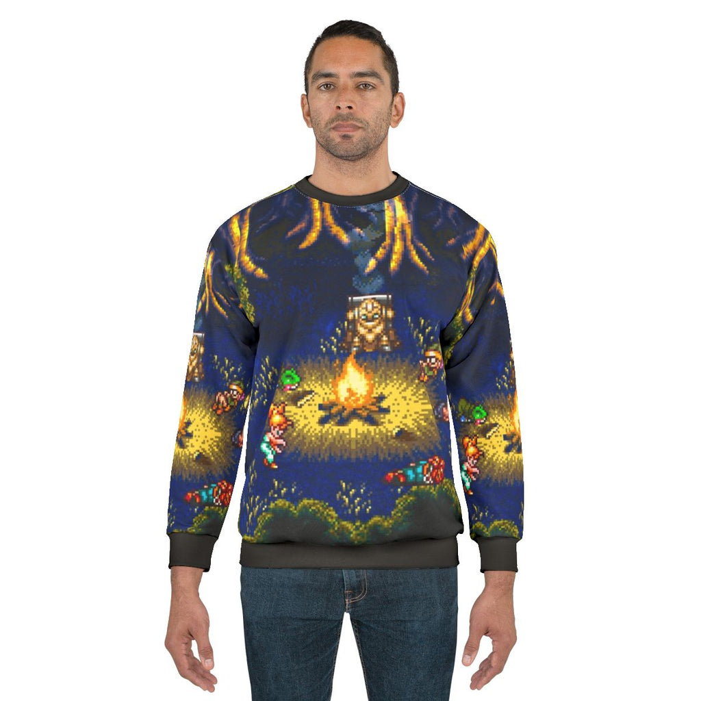 Chrono Trigger retro gaming sweatshirt with pixel art design