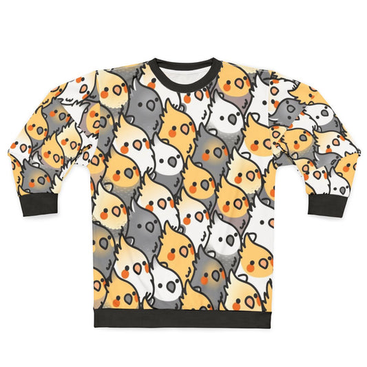 Colorful cockatiel pattern sweatshirt