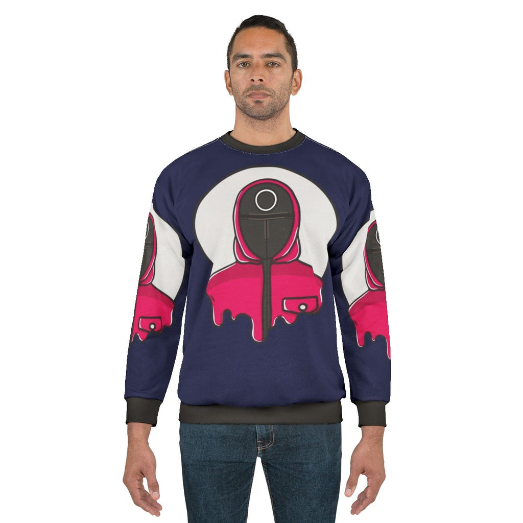 Circle Squid Game Guard Sweatshirt featuring iconic Squid Game character
