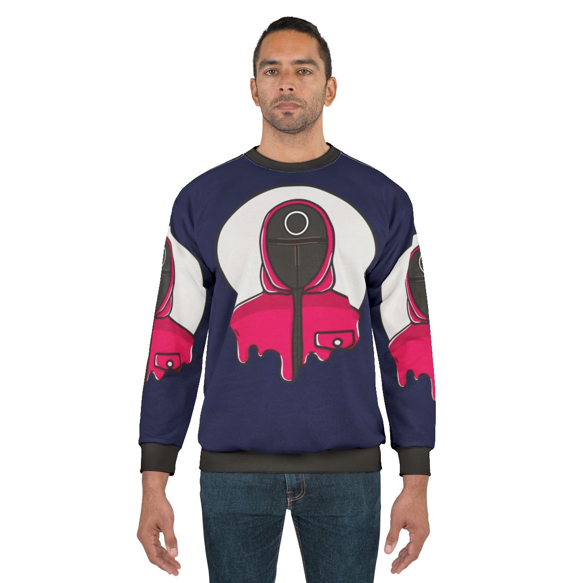 Circle Squid Game Guard Sweatshirt featuring iconic Squid Game character