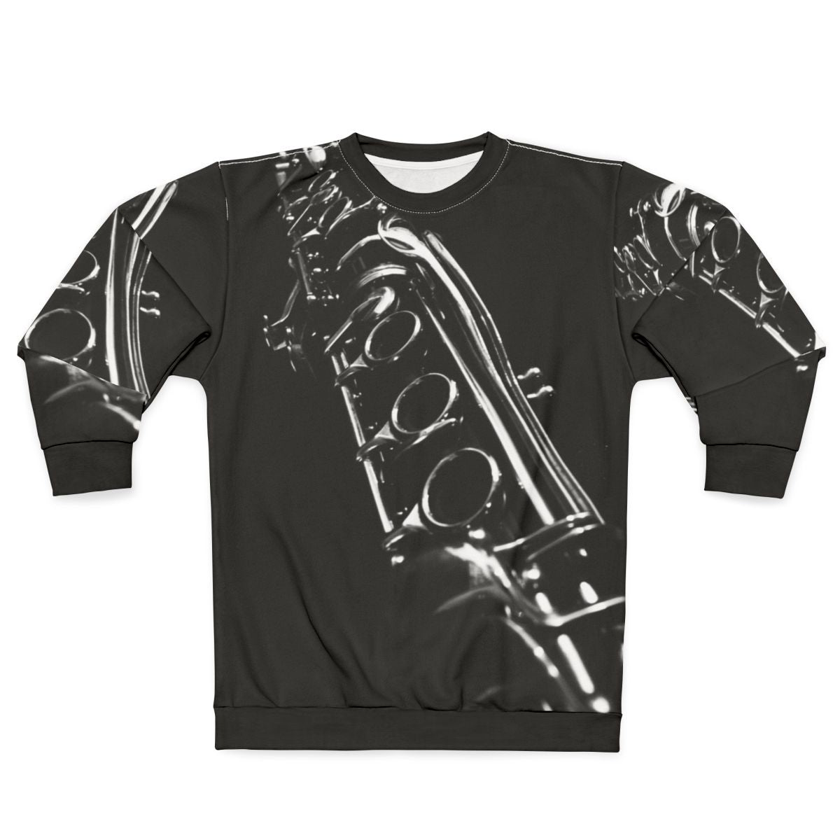 Clarinet Solo in B&W Sweatshirt for Music Lovers