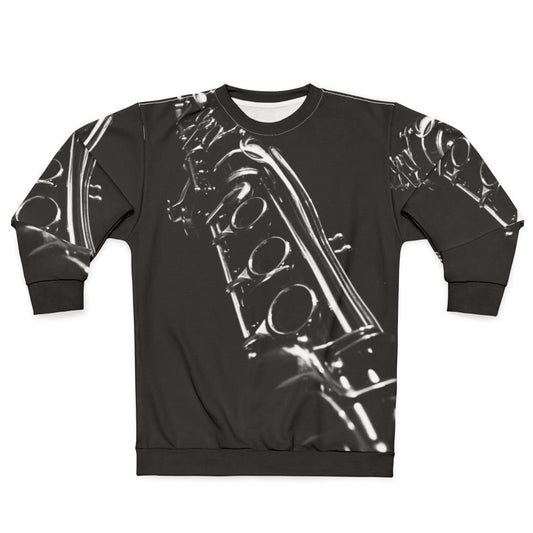 Clarinet Solo in B&W Sweatshirt for Music Lovers