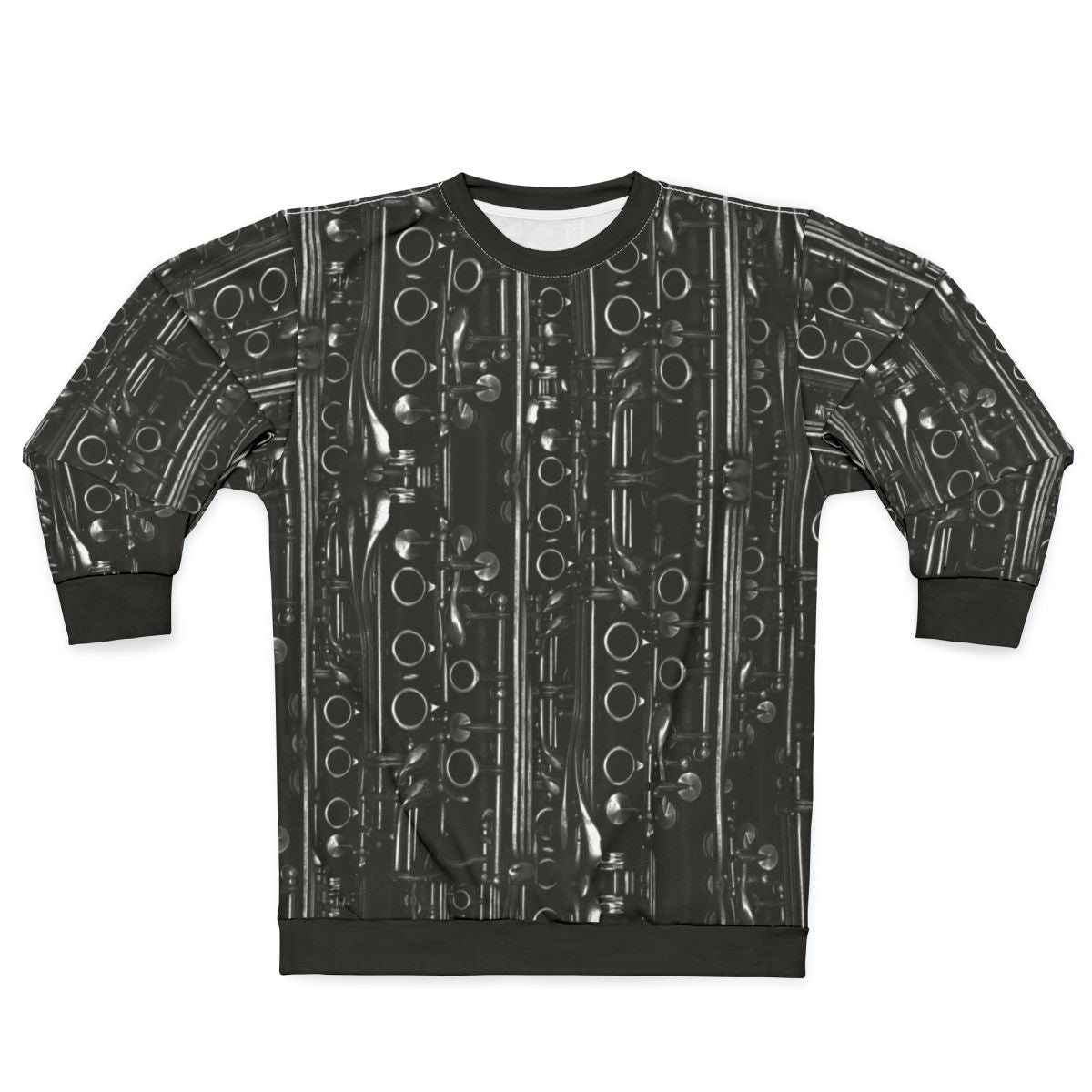 Clarinets All Over Print Sweatshirt featuring a pattern of clarinets