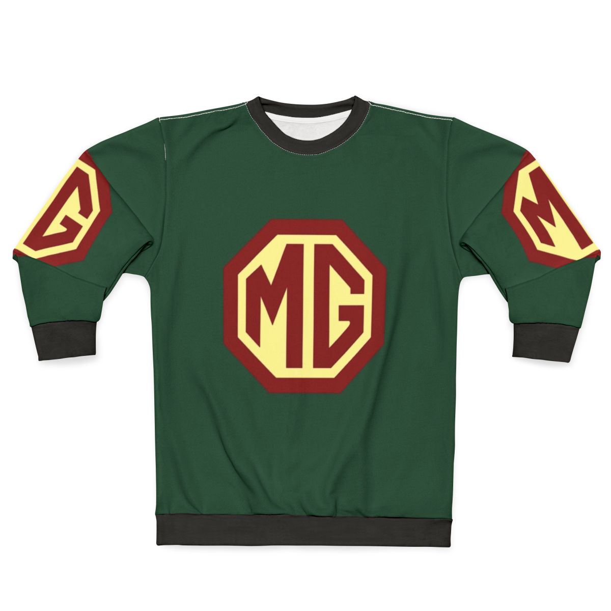 Classic MG sports car logo on a comfortable sweatshirt