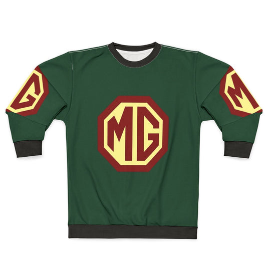 Classic MG sports car logo on a comfortable sweatshirt