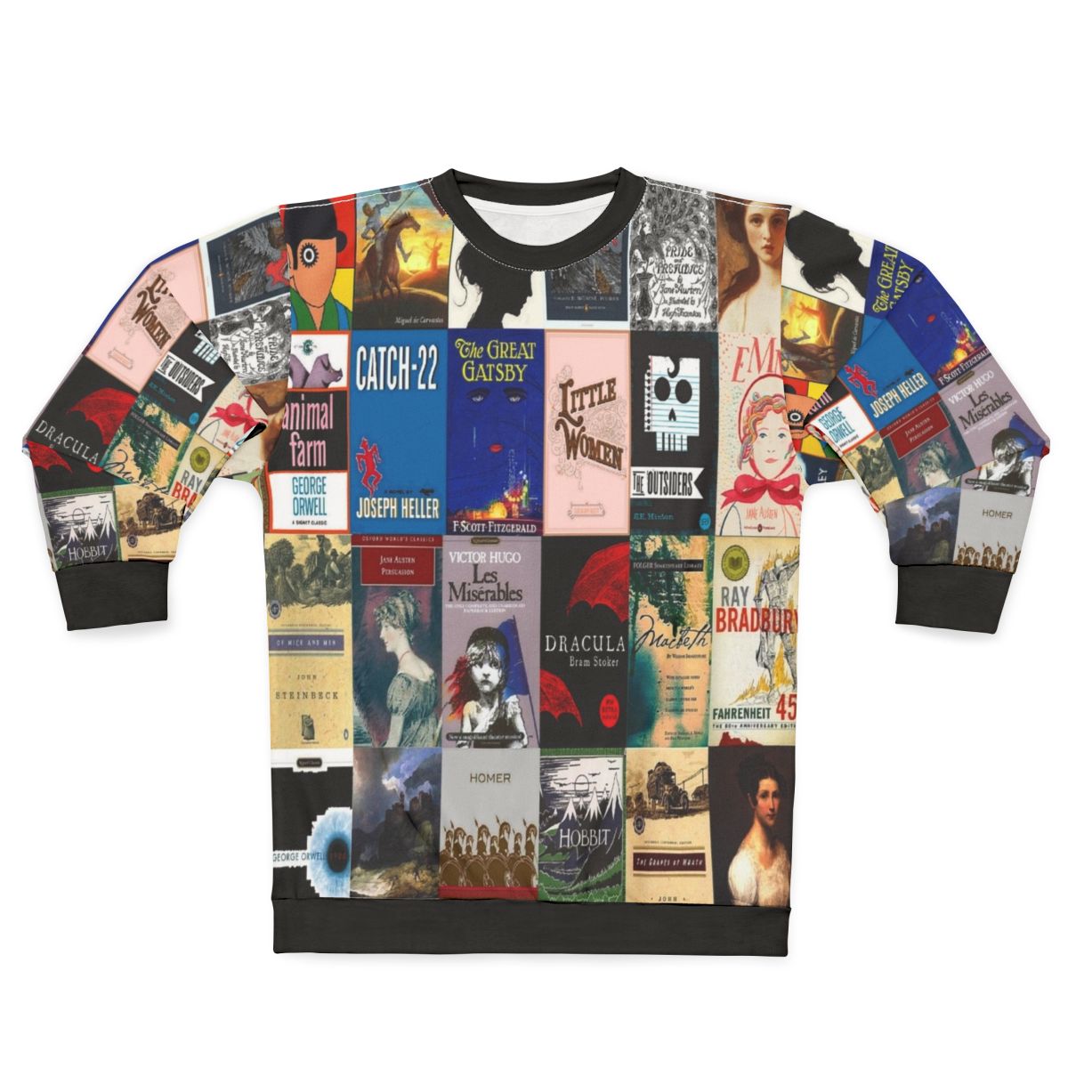 Classic literature book cover design sweatshirt for reading enthusiasts