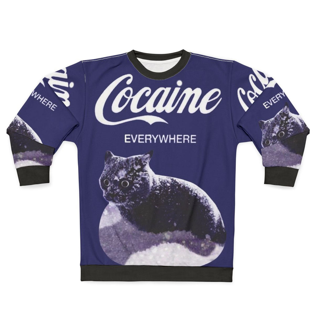 Cozy cat sweatshirt with winter design