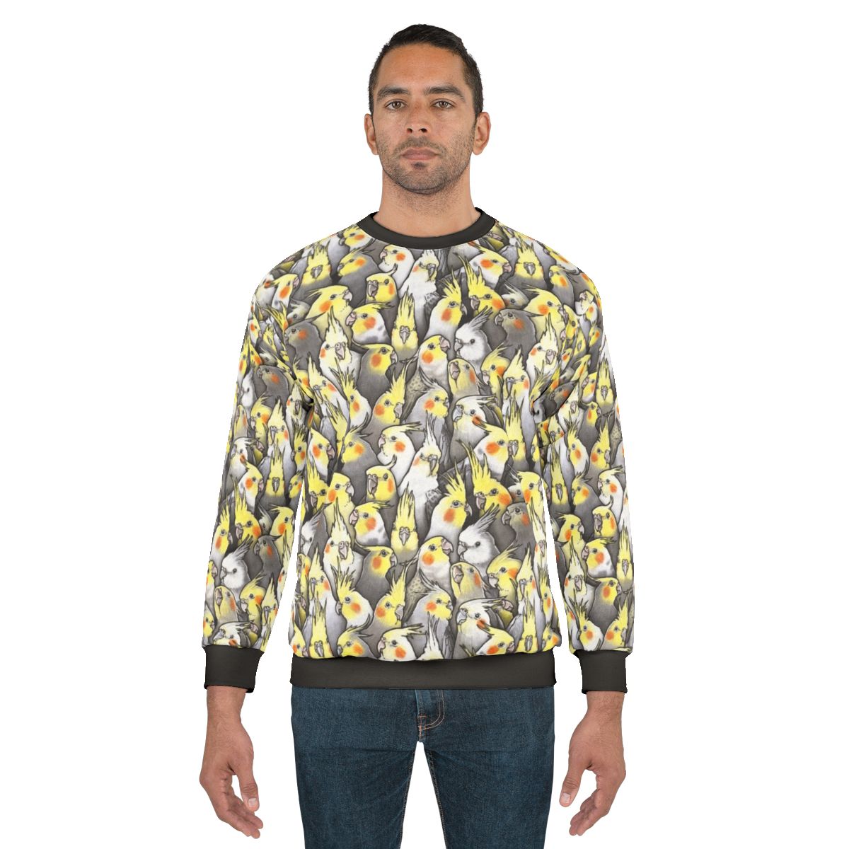 Cockatiel Sweatshirt with Cute Bird Pattern