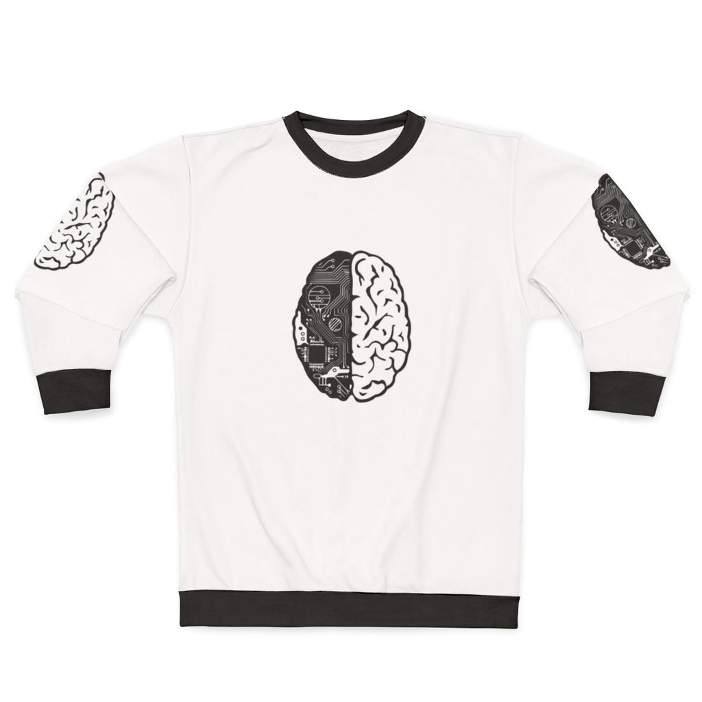 Coding Brain Sweatshirt with Binary Code Design
