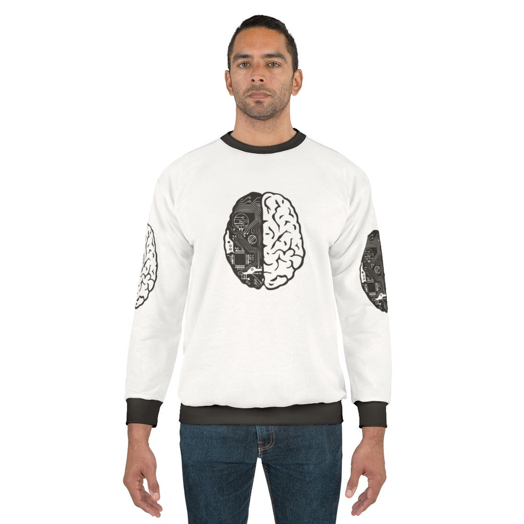 Coding Brain Sweatshirt with Binary Code Design