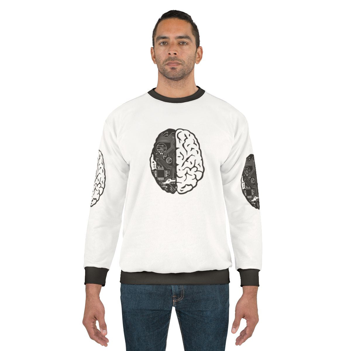 Coding Brain Sweatshirt with Binary Code Design