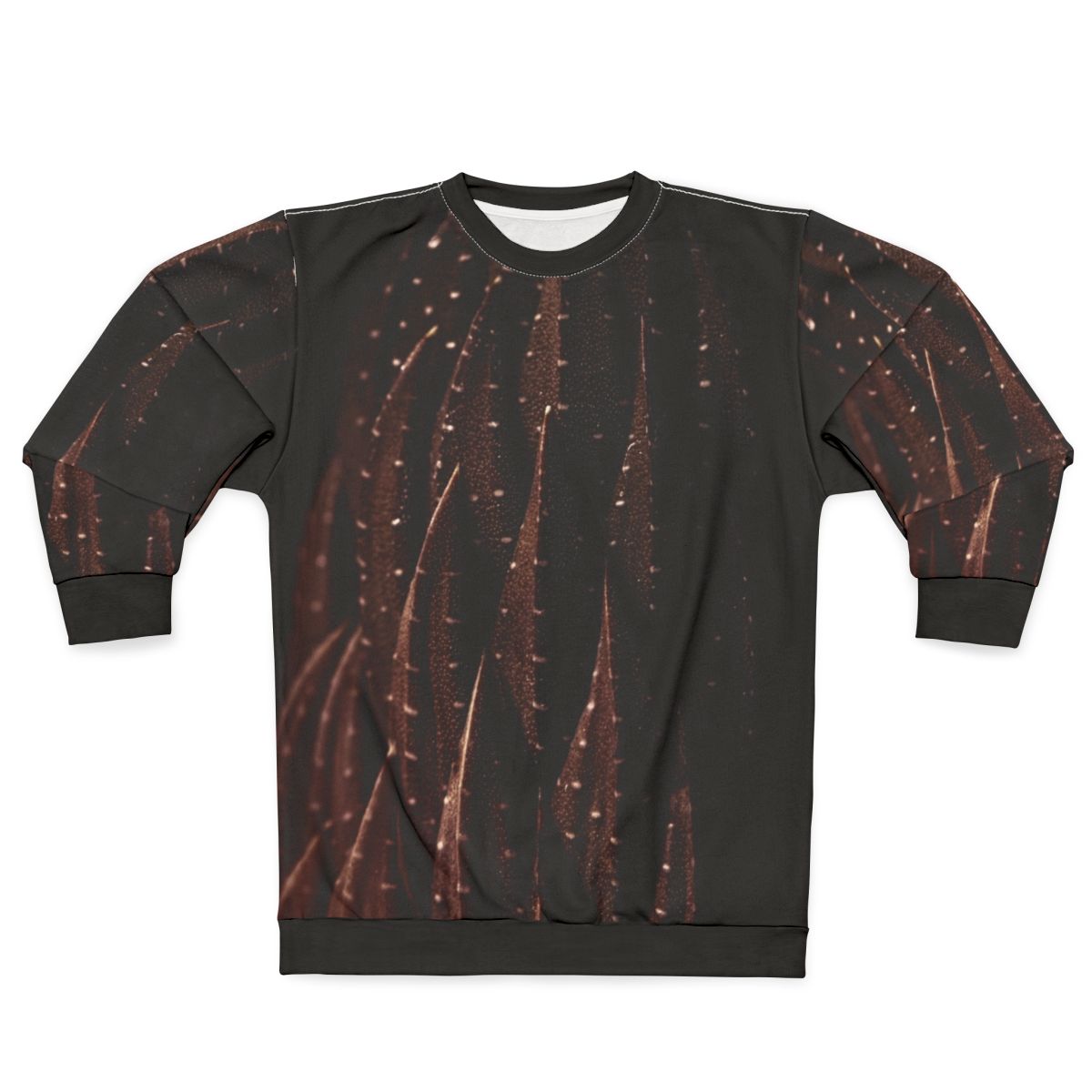Coffee brown sweatshirt with cactus design