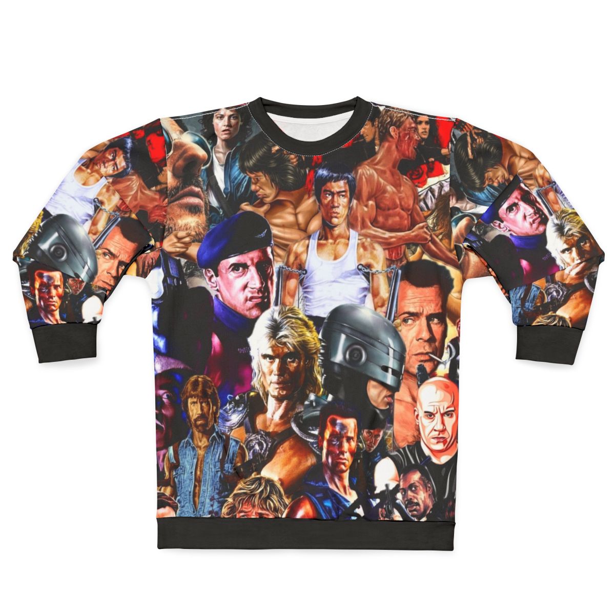 Collage of Action Heroes 2 Movie Sweatshirt