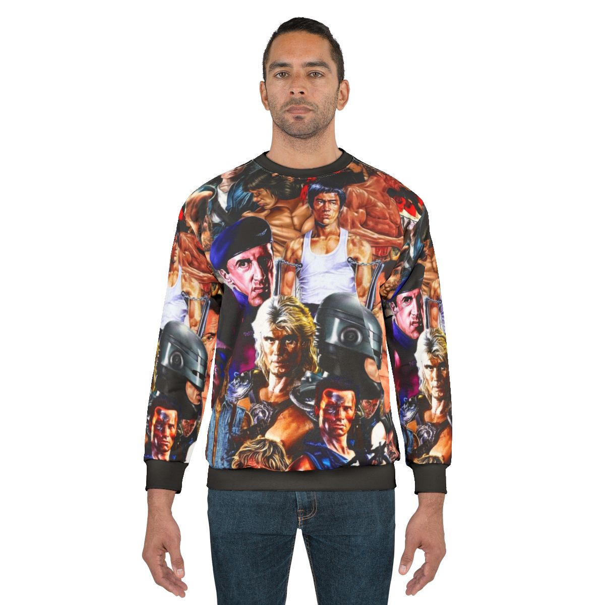 Collage of Action Heroes 2 Movie Sweatshirt