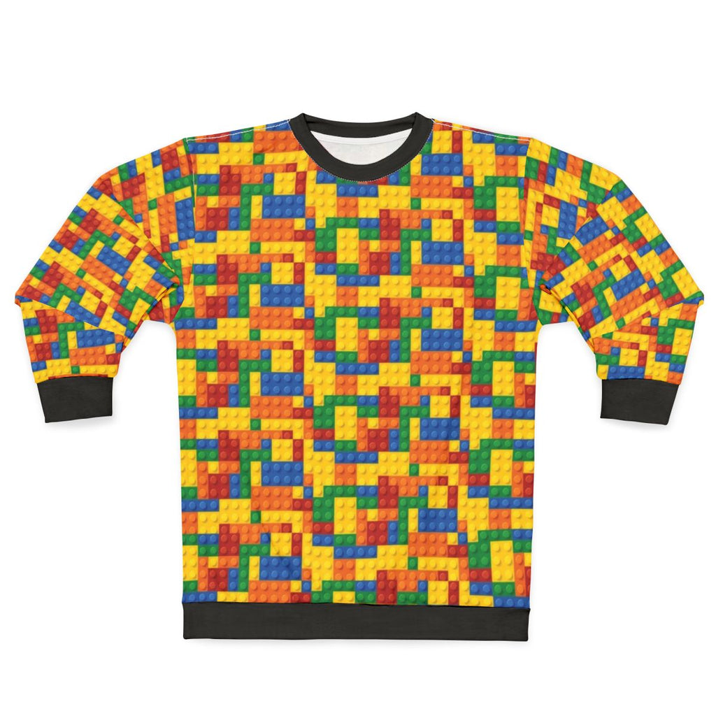Colorful lego inspired building blocks sweatshirt