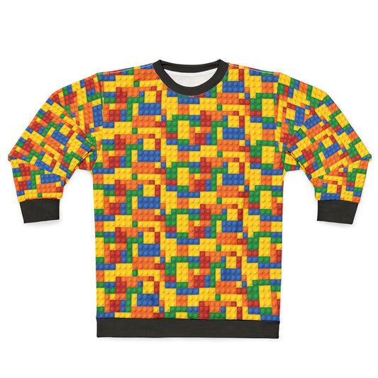 Colorful lego inspired building blocks sweatshirt