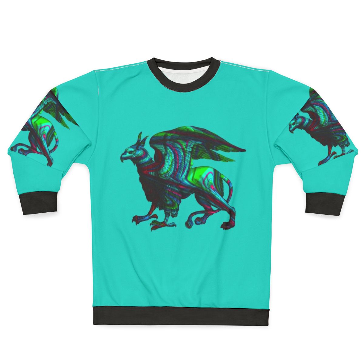 Colorful abstract griffin silhouette sweatshirt