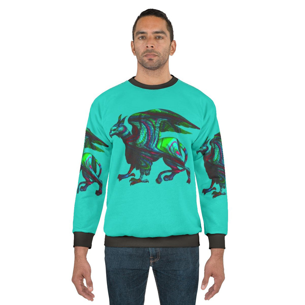 Colorful abstract griffin silhouette sweatshirt