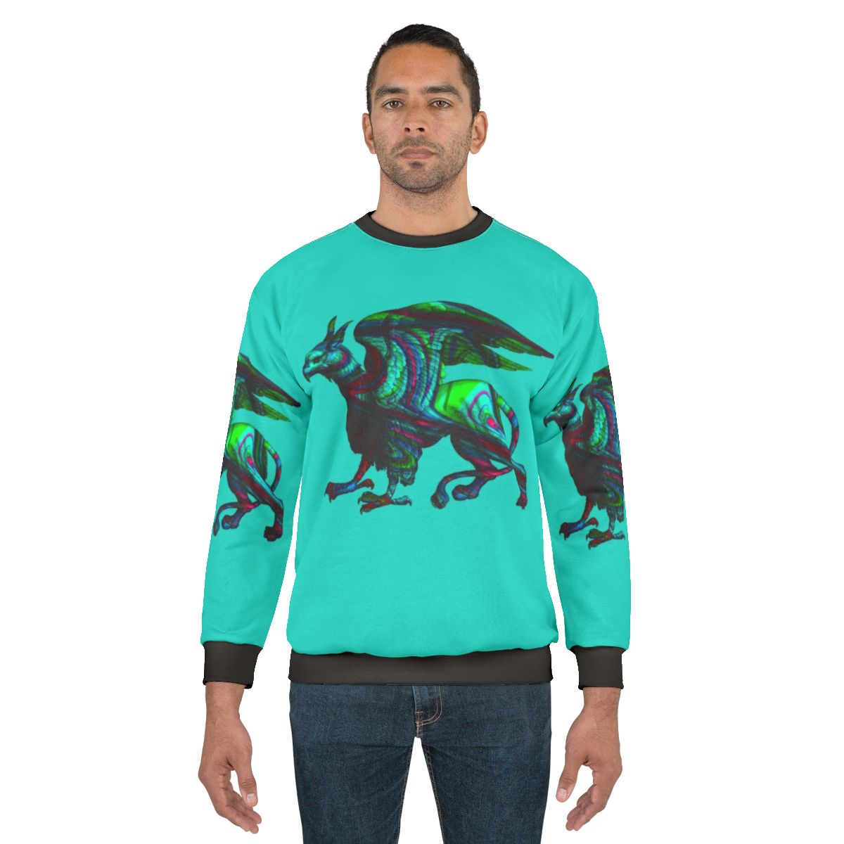 Colorful abstract griffin silhouette sweatshirt