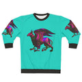 Colorful abstract griffin sweatshirt with mythological silhouette art