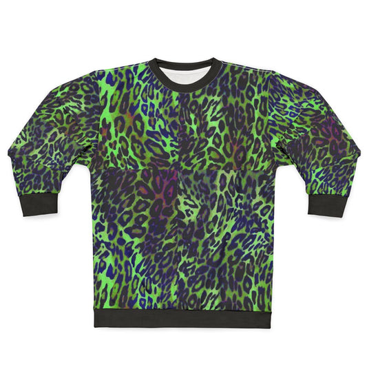 Colorful leopard print graphic sweatshirt