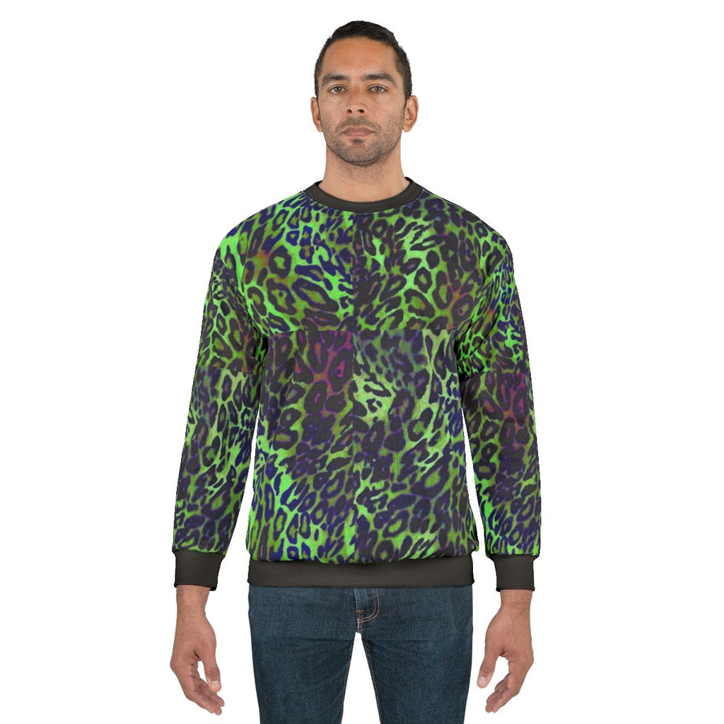 Colorful leopard print graphic sweatshirt