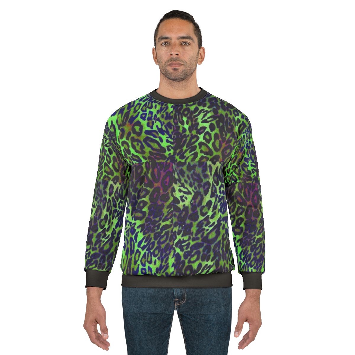 Colorful leopard print graphic sweatshirt